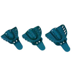 Excellent #1 Large Upper Arch - Perforated, Teal Plastic Impression Trays