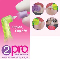 2pro Total Access Prophy Angle with Soft/Short Purple Cup bulk pack. Features