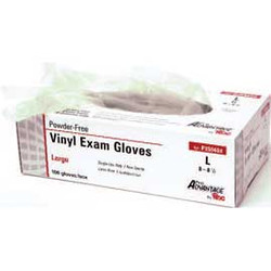 ProAdvantage Vinyl Exam Gloves: LARGE, non-sterile, powder-free, smooth, beaded