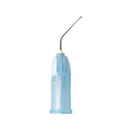 Pulpdent 25 ga x 1/2' Pre-Bent Dispenser Tips, Light Blue 100/Pk. Use