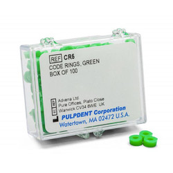 Pulpdent Green Silicone Color Code Instrument Rings 100/Bx. Will withstand all