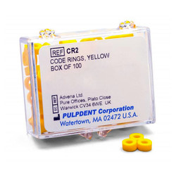 Pulpdent Yellow Silicone Color Code Instrument Rings 100/Bx. Will withstand all