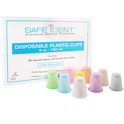 Safe-Dent Gray 5 oz. plastic cups, ribbed design, case of 1000. Fits in 50 cup