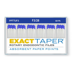ExactTaper F3 Absorbent Paper Points 28mm, Color Coded, 60 Per Box. Made