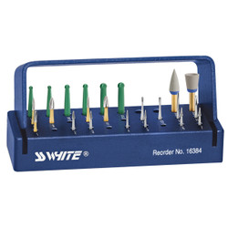 SS White Comfortable Cavity Prep Kit with 30 Hole Autoclavable Block, Single Kit. Includes: