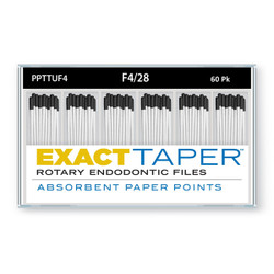 ExactTaper F4 Absorbent Paper Points 28mm, Color Coded, 60 Per Box. Made