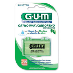 GUM Orthodontic Wax - Unflavored, with Vitamin E 24/Bx. Adheres to orthodontic