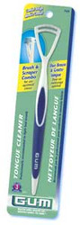 GUM 2 in 1 Tongue Cleaner, Assorted Colors. Box of 6