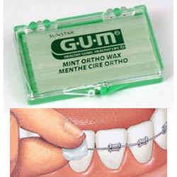 GUM Orthodontic Wax - Mint, with Vitamin E & Aloe 24/Bx. Adheres to orthodontic