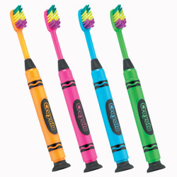 GUM Crayola Neon Marker Brush, Ultra-soft, Box of 12 Toothbrushes
