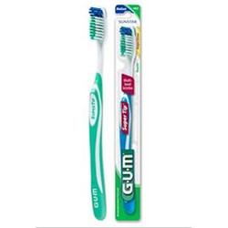 GUM Super Tip Toothbrush - Compact Soft Adult Toothbrush. 27 Tufts, Dome Trim