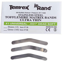 JR Rand Tofflemire Matrix Bands #1 Universal .001' Dead Soft 144/Pk. Ultra