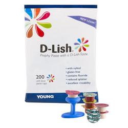 D-Lish Coarse Mint Prophy Paste with Fluoride. Box of 200 Unit Dose Cups