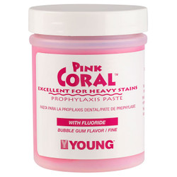 Coral Pink Bubblegum Fine Prophy Paste with 1.23% Fluoride, 9 oz. Jar
