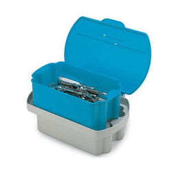 Steri-Soaker Blue 13-7/8' x 9-5/8' x 5-1/8' Plastic Germicide Instrument Tub