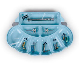 Zirc Implant Organizer - Arch Shaped, Light Blue, with Cover