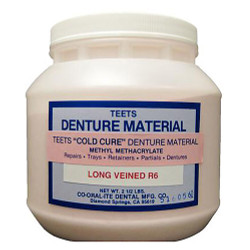 Teets Denture Powder and Liquid Cold Cure Powder, Long Vein, 2.5 lb.