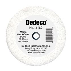 Traditional Lathe Wheels White Knock-Down Stone, 3" x 3/8"