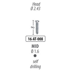 Screws and Tacks 1.6 mm x 8 mm, Mid Auto-Screw