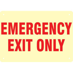 Medical Safety Signs Emergency Exit Only, Glow