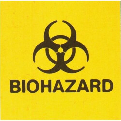 Medical Safety Signs Biohazard, 4"x 4", 25/Pkg.