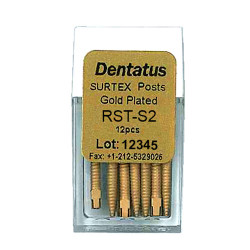 Surtex Gold Plated Post Refills Short, S-2, 7.8 mm, 12/Pkg.