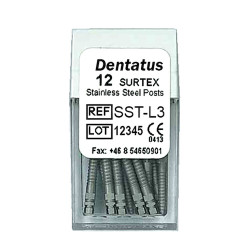 Surtex Stainless Steel Post Refills L3, Long, 11.8 mm, 12/Pkg.