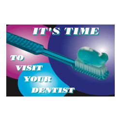 Reminder Cards Time to Visit Your Dentist, 4-UP Recall, 200/Pkg.