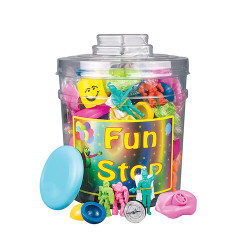 Fun Stop Canister Mix Action Toys Assorted, 132/Canister