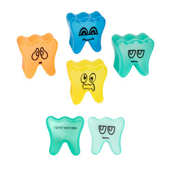 Tooth Savers Funny Face Tooth Shaped Tooth Saver Assorted, 48/Pkg