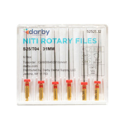 NiTi Rotary Files .04, 31 mm, 6/Pkg., #25