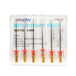 NiTi Rotary Files .06, 31 mm, 6/Pkg., #25