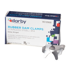 Infection ControlRubber Dam Clamp 14, Molar, Winged