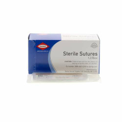 Chromic Gut Sutures 1/2" Reverse Cutting, NM-1, 4/0, 18", 12/Box