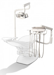 Reliance Swing Mount Pole w/Auto Dental Unit & Light Pole, White