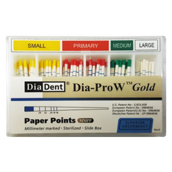 Dia-Pro W Gold Paper Points, 100/Box
