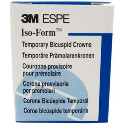 Iso-Form #53 Lower Left Second Bicuspid Tin-Silver Alloy Temporary Crowns, Box Iso-Form #53 Lower Left Second Bicuspid Tin-Silver Alloy Temporary Crowns, Box