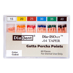 Dia-Pro ISO GT Special Tapered Gutta Percha Slide Package 0.04, 60/Box Dia-Pro ISO GT Special Tapered Gutta Percha Slide Package 0.04, 60/Box