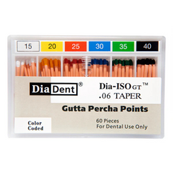 Dia-Pro ISO GT Special Tapered Gutta Percha Slide Package 0.06, 60/Box Dia-Pro ISO GT Special Tapered Gutta Percha Slide Package 0.06, 60/Box