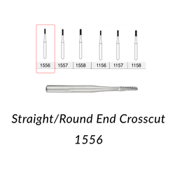 SS White Carbide Burs. FG-1556 Straight Round End Crosscut. 10 pcs.