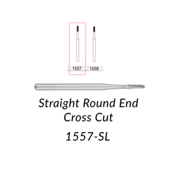 SS White Carbide Burs. FG-1557-SL Straight Round End Crosscut. 5 pcs.