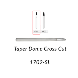 SS White Carbide Burs. FG-1702-SL Taper Dome Crosscut. 5 pcs.
