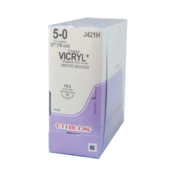 VICRYL COATED Suture, Undyed, 5-0, FS-2, 27", 36/Box