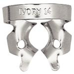 Rubber Dam Clamps (Ivory). Winged Molar, Partially erupted, most popular clamp 14