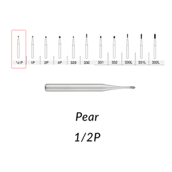 SS White Carbide Burs. FG-1/2p Pear Shape. 10 pcs.