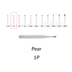 SS White Carbide Burs. FG-1P Pear Shape. 10 pcs.