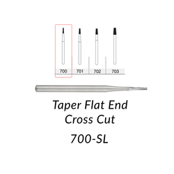 SS White Carbide Burs. FG-700-SL Taper Flat End Crosscut. 5 pcs.
