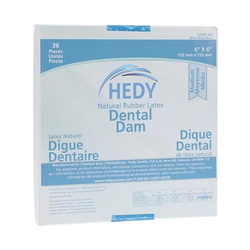 Hedy Dental Dam Blue, 6"x6", Medium, 36/Box