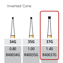 Alpen Carbide Bur 37G-314-1.40-1.40 Inverted Cone, 10 pcs