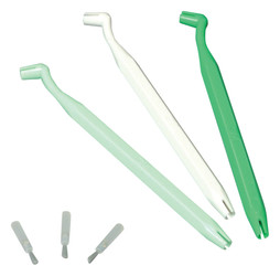 Applicator Brush Tips & Handles Green / Light Green / White